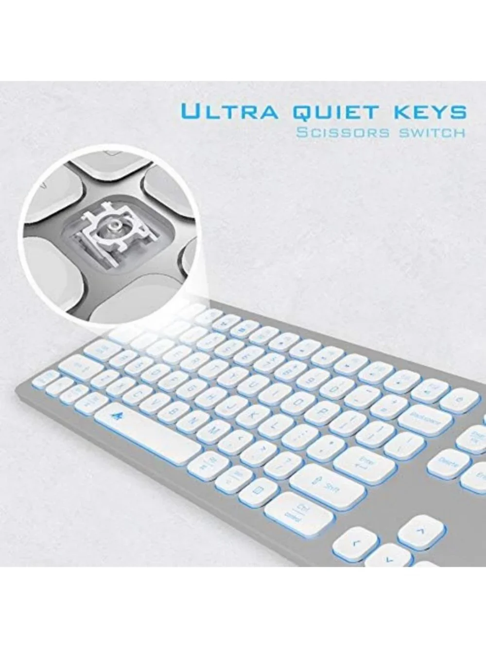 Sleek Backlit Wired Keyboard for Mac & PC - Slim Chiclet Design, RGB Lighting